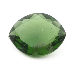 Large vintage Czech Emerald green oval eye glass rhinestone 22x17mm