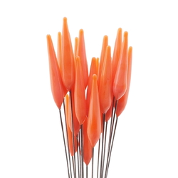 Czech lampwork coral orange glass flower spike earring headpin glass bead (1 bead)