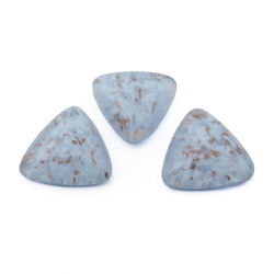 Lot (3) Czech vintage blue clear marble aventurine triangle glass cabochons 20mm