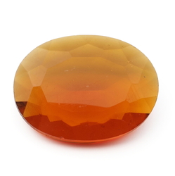 Large Czech vintage oval faceted amber topaz glass rhinestone 40x30mm