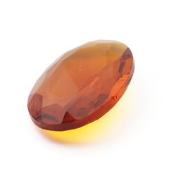 Large Czech vintage oval faceted amber topaz glass rhinestone 40x30mm