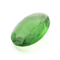 Large Czech vintage oval faceted light green glass rhinestone 40x30mm