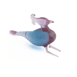 Czech lampwork saphiret glass bird figurine ornament