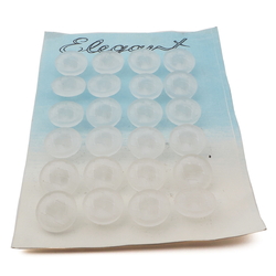 Card (24) Czech 40's vintage clear fabric weave glass buttons 18mm "Elegant"