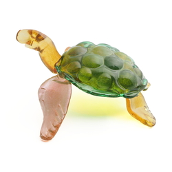 Czech lampwork glass tortoise turtle figurine ornament 