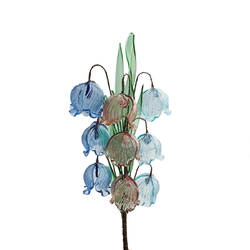 Czech lampwork glass bead bell flowers stem ornament
