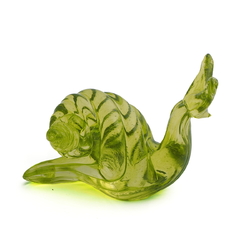 Czech lampwork glass snail figurine ornament 