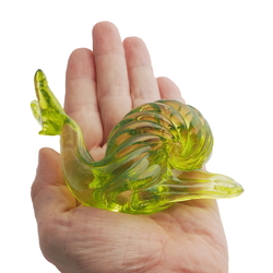 Czech lampwork glass snail figurine ornament 
