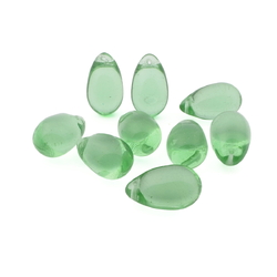 Lot (9) Vintage Czech green glass grape Chandelier fruit lamp prism beads 24mm