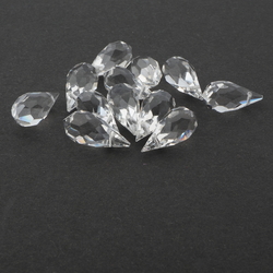 50 Black Dia Czech Glass Tear Drop Beads 8MM 