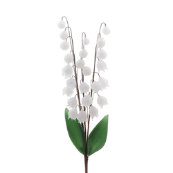 Czech lampwork glass bead Lily of the Valley flowers stem ornament