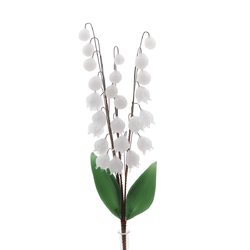 Czech lampwork glass bead Lily of the Valley flowers stem ornament