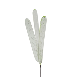 Lot (3) Czech lampwork uranium glass flower petal leaf butterfly wing headpin glass beads