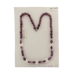 Vintage Czech necklace purple clear glass beads  