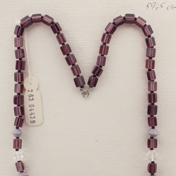 Vintage Czech necklace purple clear glass beads  