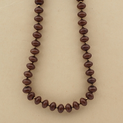 Vintage Czech necklace brown rondelle glass beads