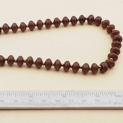 Vintage Czech necklace brown rondelle glass beads