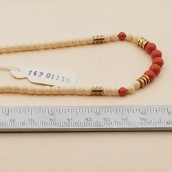 Vintage Czech necklace beige brown glass beads