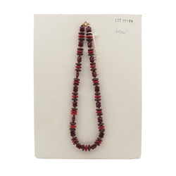 Vintage Czech necklace dark red square hexagon glass beads 