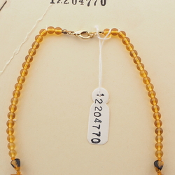 Vintage Czech necklace tortoise topaz glass beads 