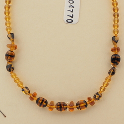 Vintage Czech necklace tortoise topaz glass beads 