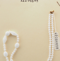 Vintage Czech necklace white round oval bicone glass beads  