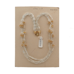 Vintage Czech 2 strand necklace crystal topaz pentagon rondelle glass beads  