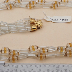 Vintage Czech 2 strand necklace crystal topaz pentagon rondelle glass beads  