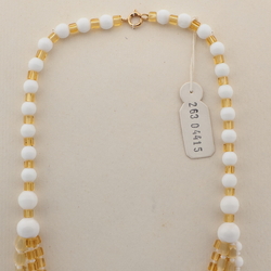 Vintage Czech 1 to 5 strand necklace satin atlas topaz white glass beads 