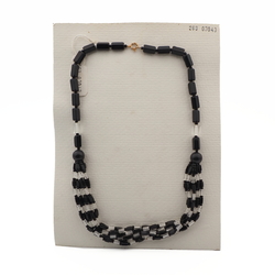 Vintage Czech 1 to 7 strand necklace clear black glass beads 