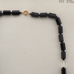 Vintage Czech 1 to 7 strand necklace clear black glass beads 