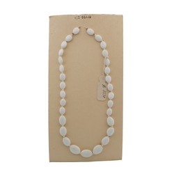 Vintage Czech necklace element gradual white oval glass beads