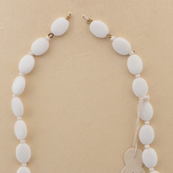 Vintage Czech necklace element gradual white oval glass beads