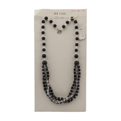 Vintage Czech 1 to 5 strand necklace clear black glass beads 