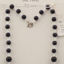 Vintage Czech 1 to 5 strand necklace clear black glass beads 