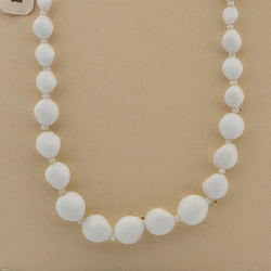 Vintage Czech necklace element gradual white glass beads