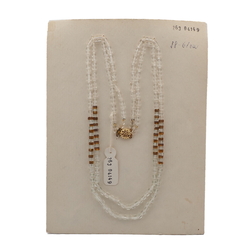 Vintage Czech 2 strand necklace clear topaz vitrail glass beads 