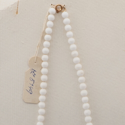 Vintage Czech necklace black white glass beads