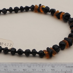 Vintage Czech necklace black topaz glass beads 