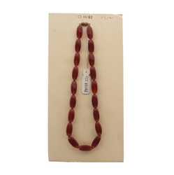 Vintage Czech necklace carnelian red opaline oval glass beads 