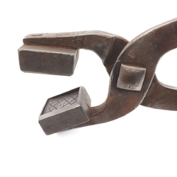 Antique Czech oblique square glass jewel prism hand press molding pliers tool