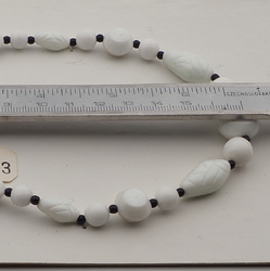 Vintage Czech necklace white oval round glass beads 
