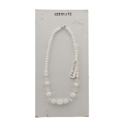 Vintage Czech necklace white frost glass beads 