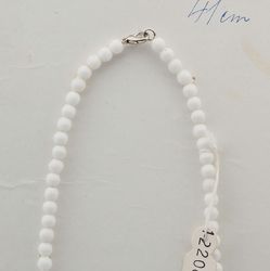Vintage Czech necklace white frost glass beads 