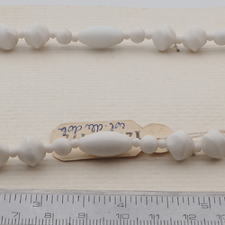 Vintage Czech necklace white oval nugget glass beads 