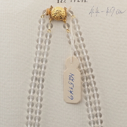 Vintage Czech 2 strand necklace clear hematite glass beads