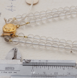 Vintage Czech 2 strand necklace clear hematite glass beads