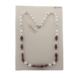 Vintage Czech necklace satin atlas purple glass beads