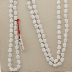 Long Vintage Czech knotted necklace white glass beads 45"