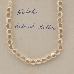 Vintage Czech necklace pearl oval glass beads 21"